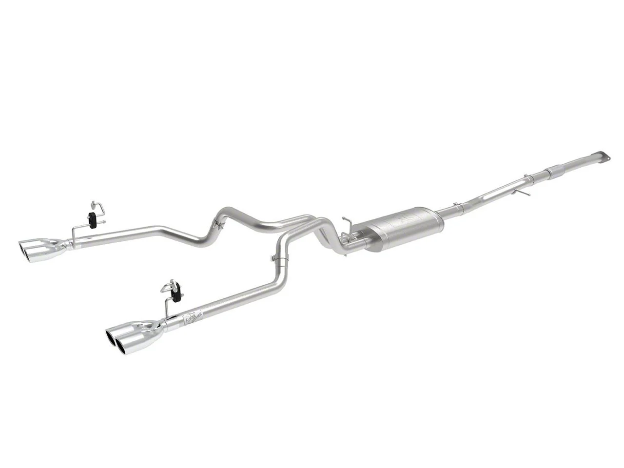 AFE Vulcan Series 3 to 2.50-Inch Dual Exhaust System with Polished Tips; Rear Exit (19-26 2.7L Sierra 1500)