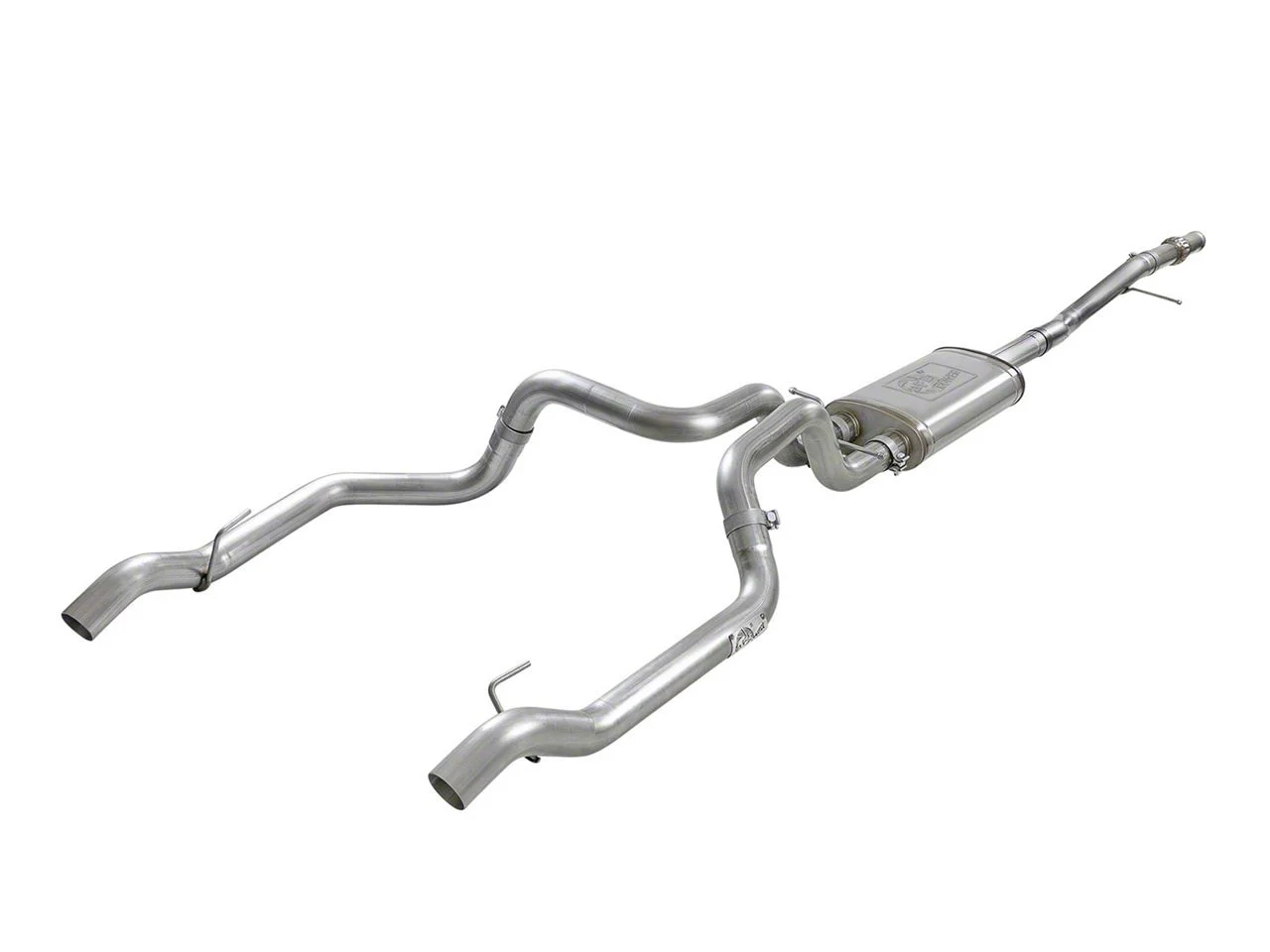 AFE Vulcan Series Dual Exhaust System; Rear Exit (19-26 5.3L Sierra 1500 w/ Factory Dual Exhaust)