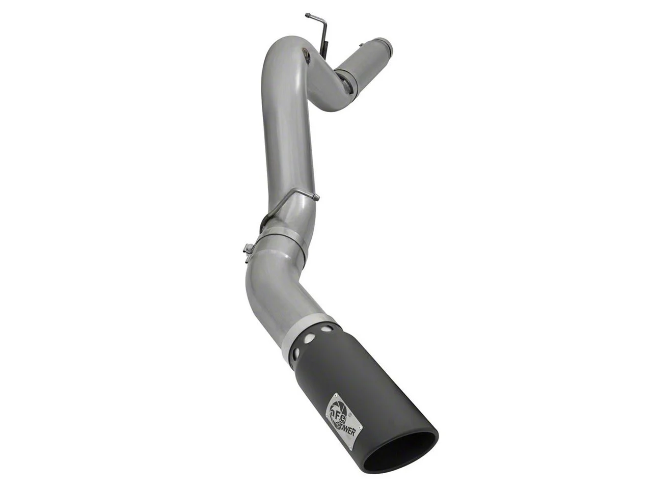 AFE Large Bore-HD 5-Inch DPF-Back Single Exhaust System with Black Tip; Side Exit (2016 6.6L Duramax Sierra 2500 HD)