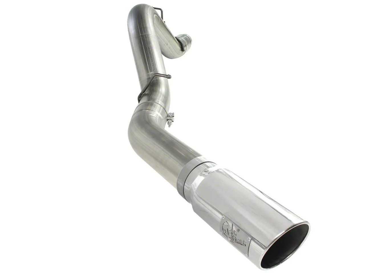 AFE Large Bore-HD 5-Inch DPF-Back Single Exhaust System with Polished Tip; Side Exit (11-16 6.6L Duramax Sierra 2500 HD)
