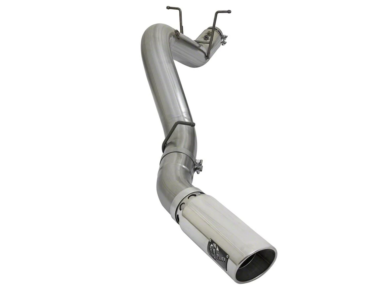 AFE Large Bore-HD 5-Inch DPF-Back Single Exhaust System with Polished Tip; Side Exit (17-19 6.6L Duramax Sierra 2500 HD)