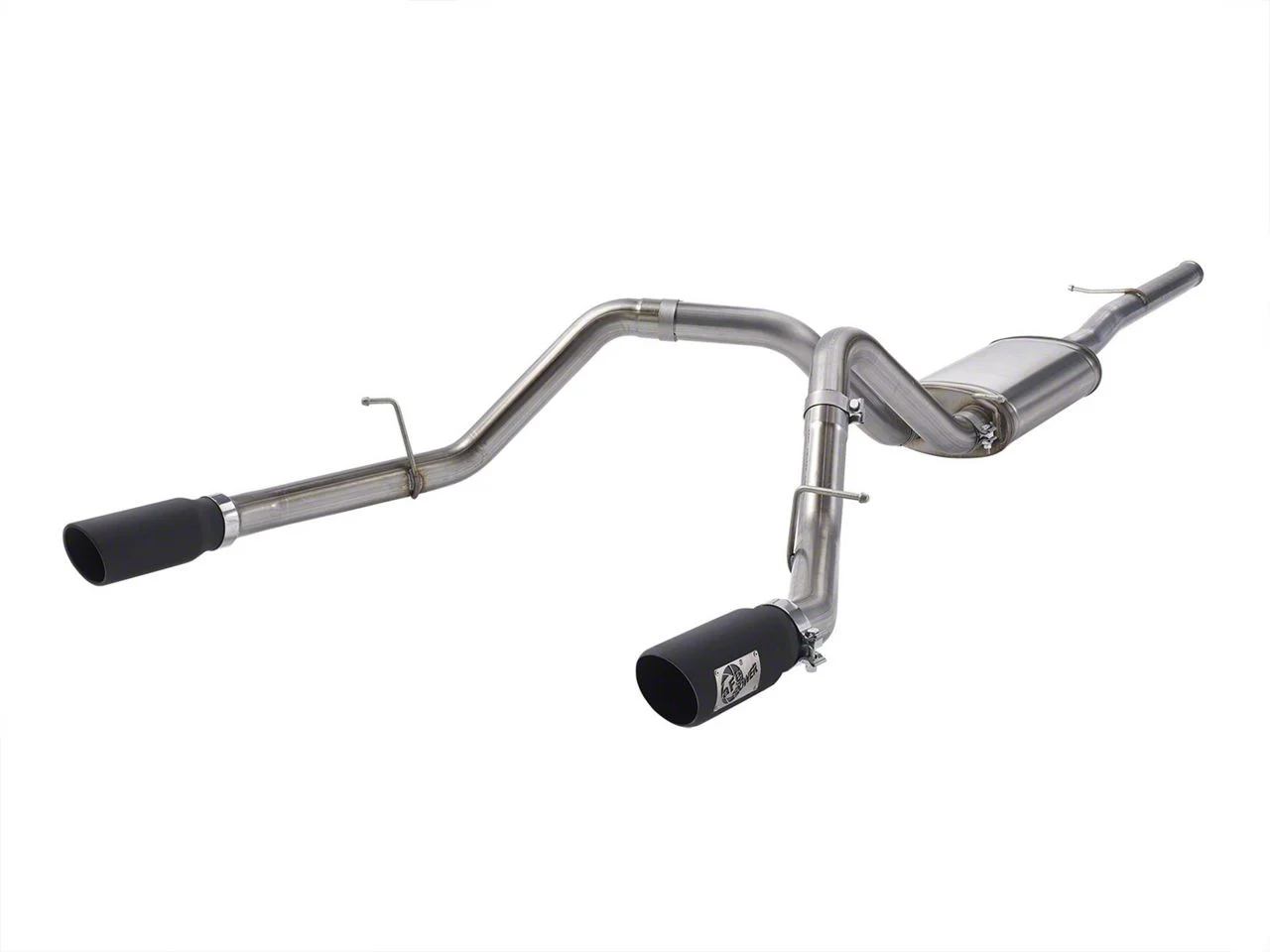 AFE Apollo GT Series Dual Exhaust System with Black Tips; Rear Exit (09-18 5.3L Silverado 1500)