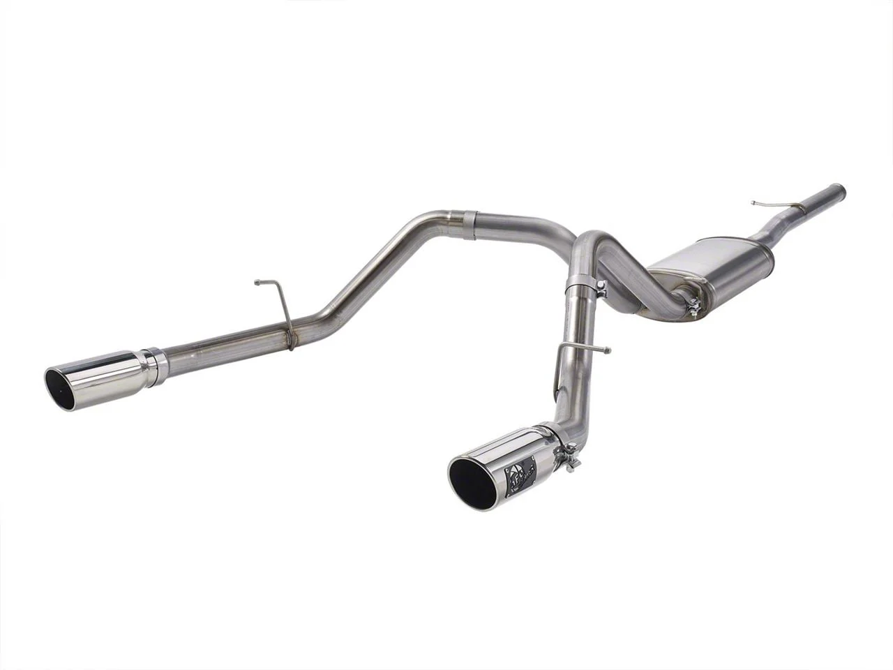 AFE Apollo GT Series Dual Exhaust System with Polished Tips; Rear Exit (09-18 4.3L Silverado 1500)
