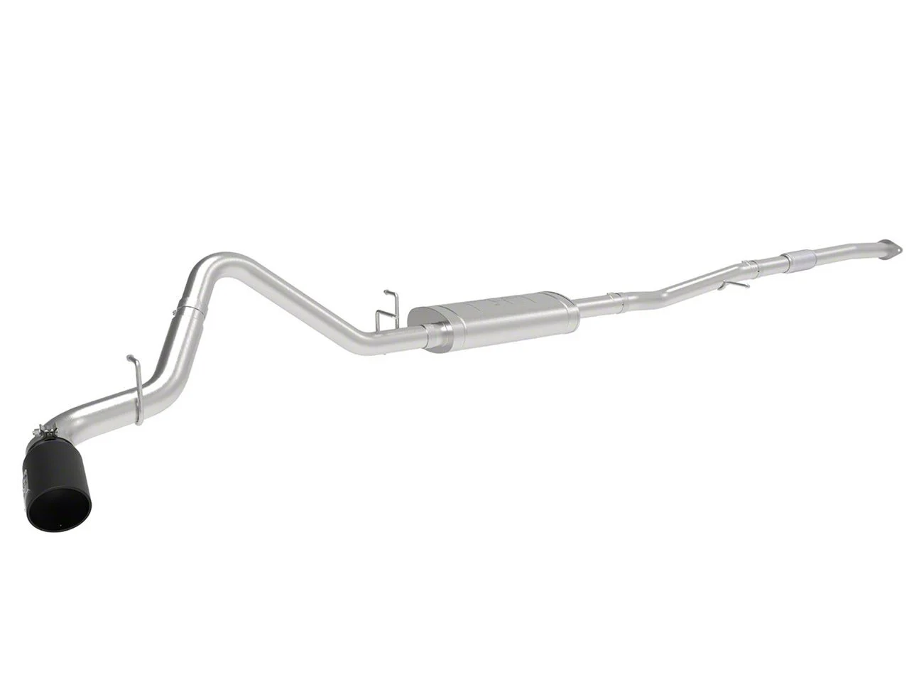 AFE Apollo GT Series Single Exhaust System with Black Tip; Side Exit (19-26 2.7L Silverado 1500)