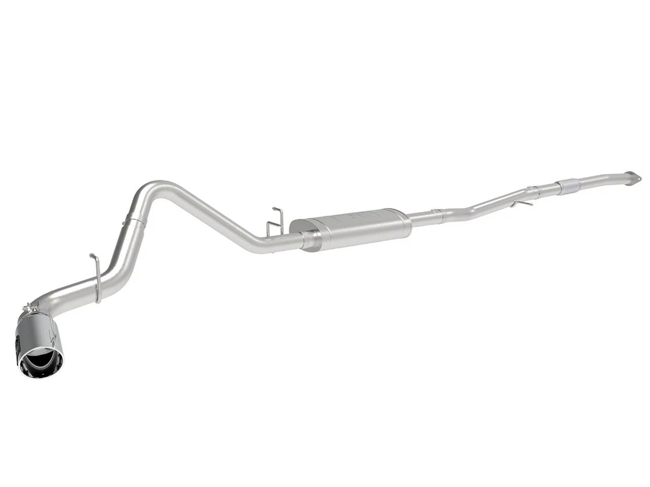 AFE Apollo GT Series Single Exhaust System with Polished Tip; Side Exit (19-26 2.7L Silverado 1500)