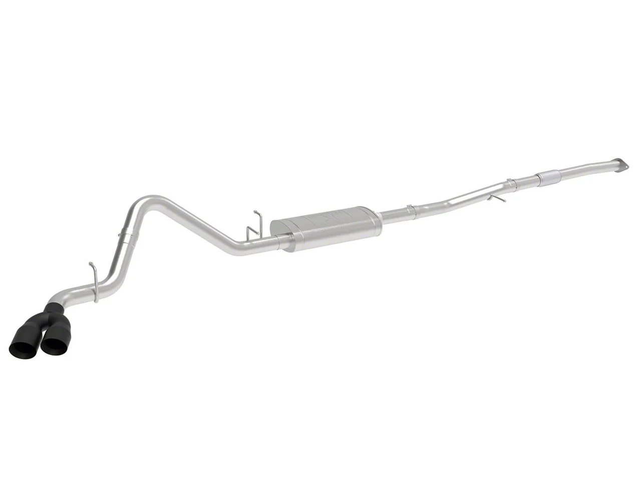AFE Vulcan Series 3-Inch Single Exhaust System with Black Tips; Side Exit (19-26 2.7L Silverado 1500)