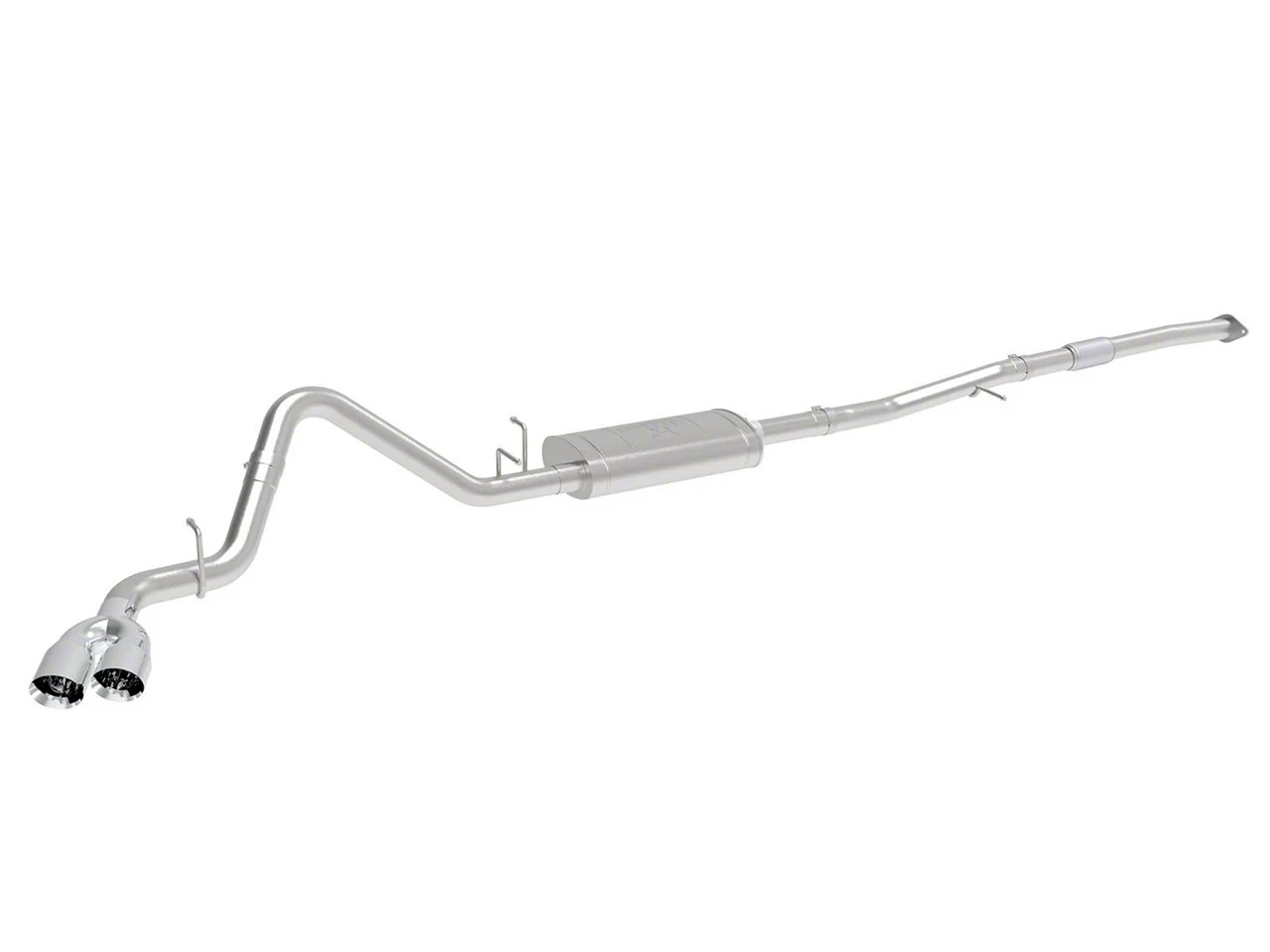 AFE Vulcan Series 3-Inch Single Exhaust System with Polished Tips; Side Exit (19-26 2.7L Silverado 1500)