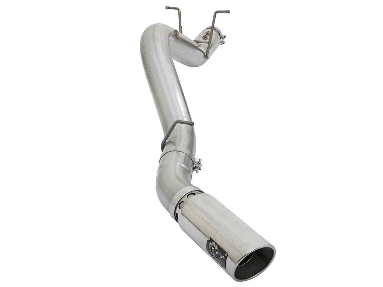 AFE ATLAS 5-Inch DPF-Back Single Exhaust System with Polished Tip; Side Exit (17-19 6.6L Duramax Silverado 2500 HD)