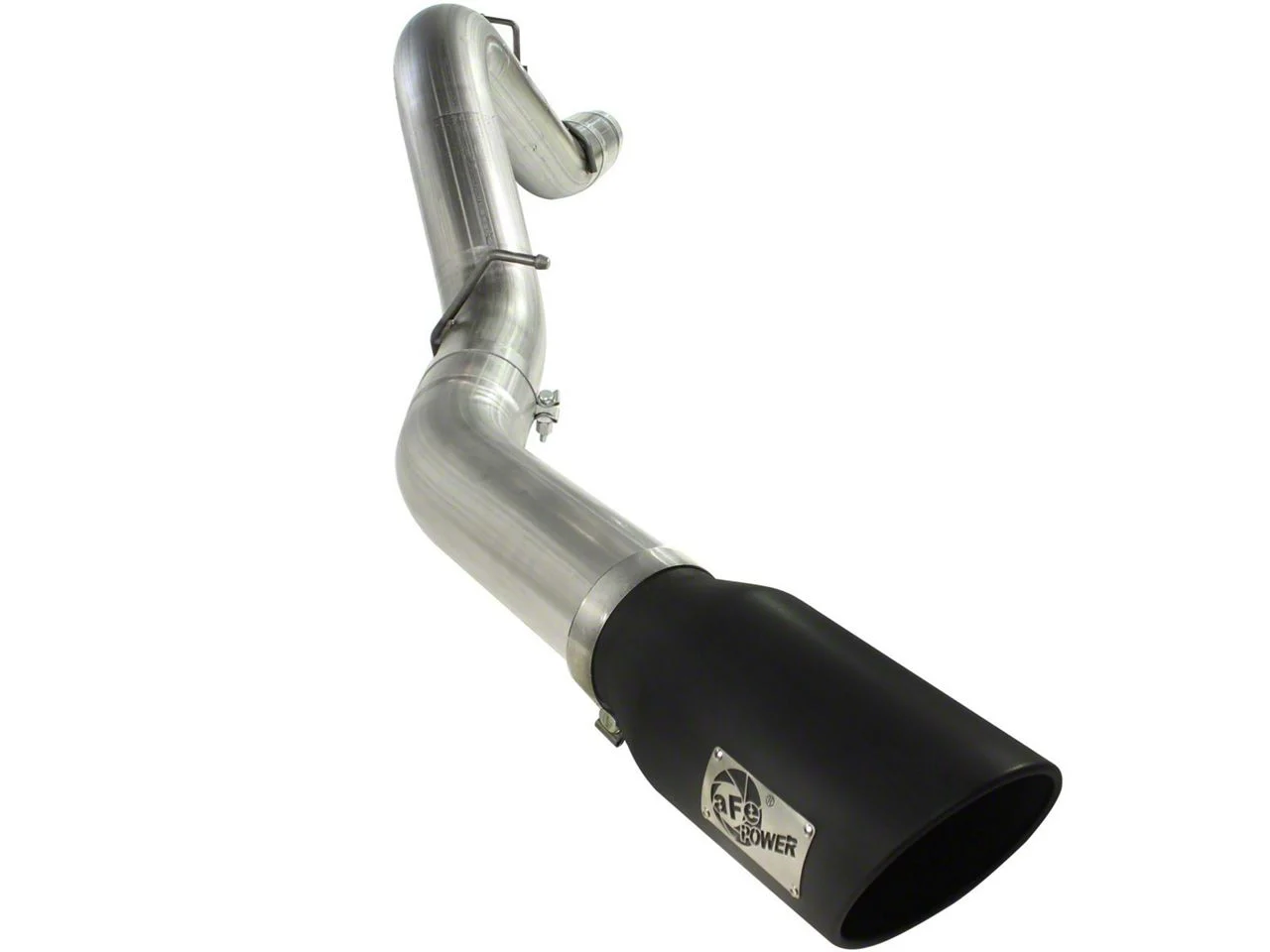 AFE Large Bore-HD 5-Inch DPF-Back Single Exhaust System with Black Tip; Side Exit (11-16 6.6L Duramax Silverado 2500 HD)