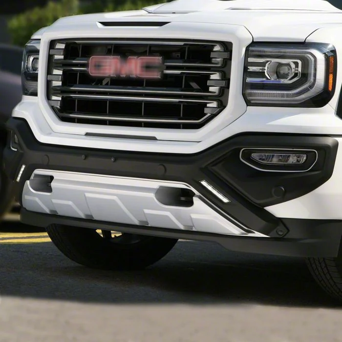 Air Design Front Bumper Guard with DRL; Satin Black (16-18 Sierra 1500)