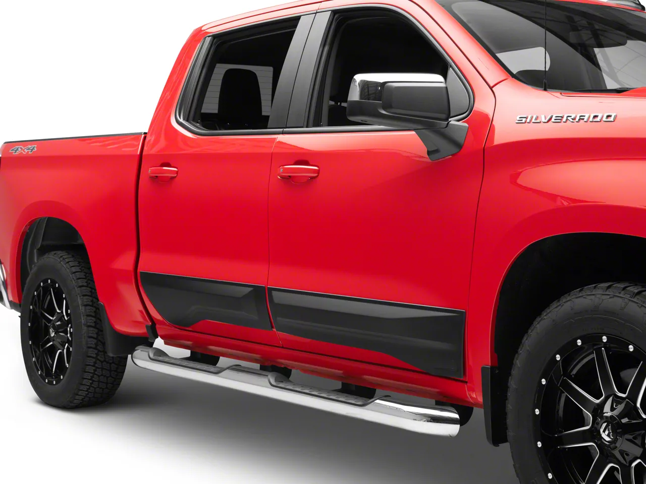Air Design Door Rocker Panels; Satin Black (19-26 Silverado 1500 Crew Cab)