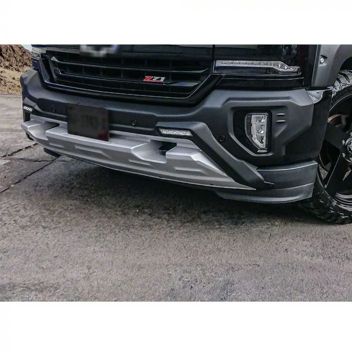 Air Design Front Bumper Guard with DRL; Satin Black (16-18 Silverado 1500)