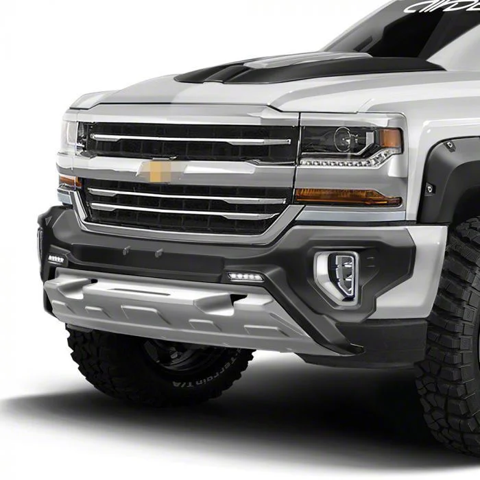 Air Design Front Bumper Guard with DRL; Unpainted (16-18 Silverado 1500)