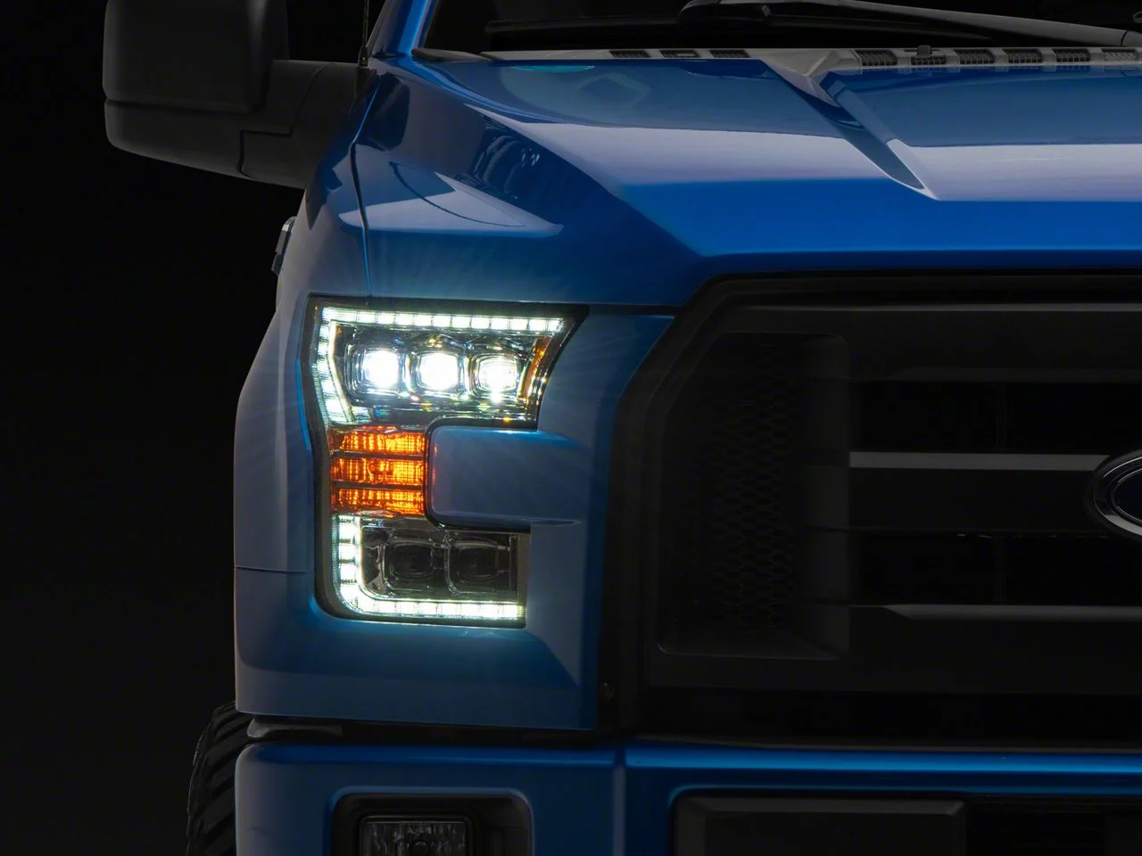 AlphaRex NOVA-Series LED Projector Headlights; Chrome Housing; Clear Lens (17-20 F-150 Raptor)