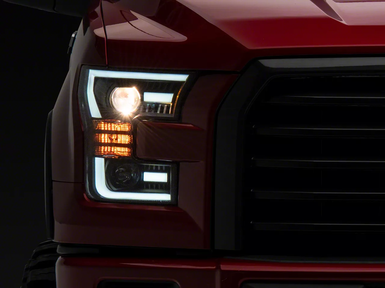 AlphaRex PRO-Series Projector Headlights; Matte Black Housing; Clear Lens (17-20 F-150 Raptor)