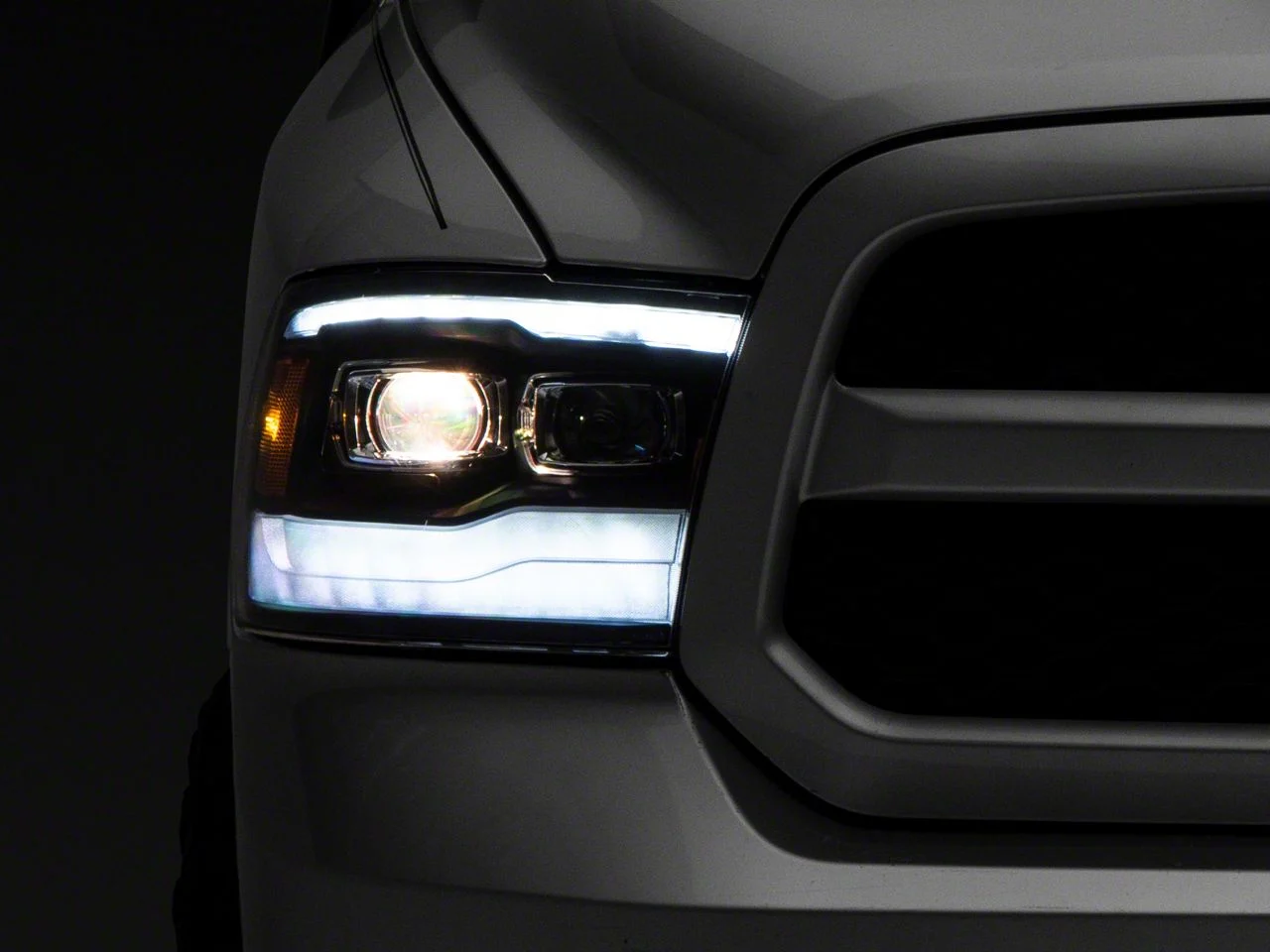 AlphaRex PRO-Series Projector Headlights; Black Housing; Clear Lens (09-18 RAM 1500 w/ Factory Halogen Non-Projector Headlights)
