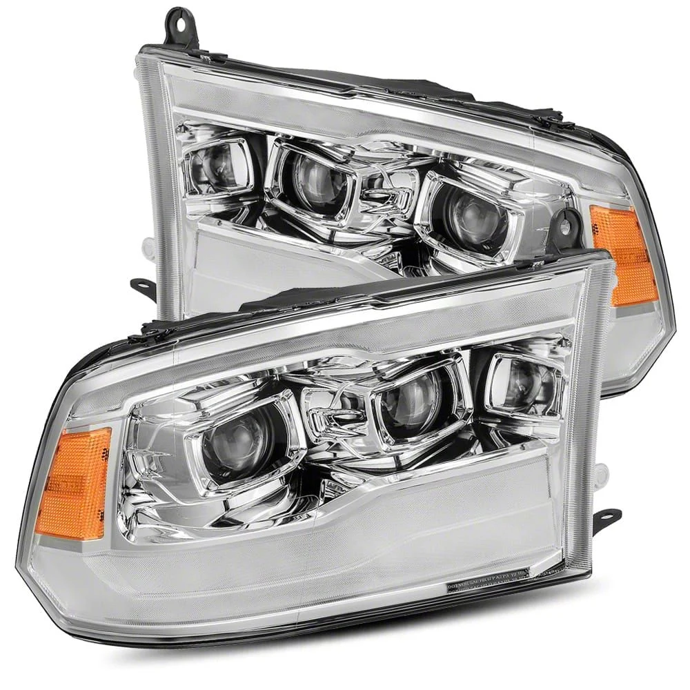 AlphaRex PRO-Series Projector Headlights; Chrome Housing; Clear Lens (13-18 RAM 1500 w/ Factory Projector Headlights)