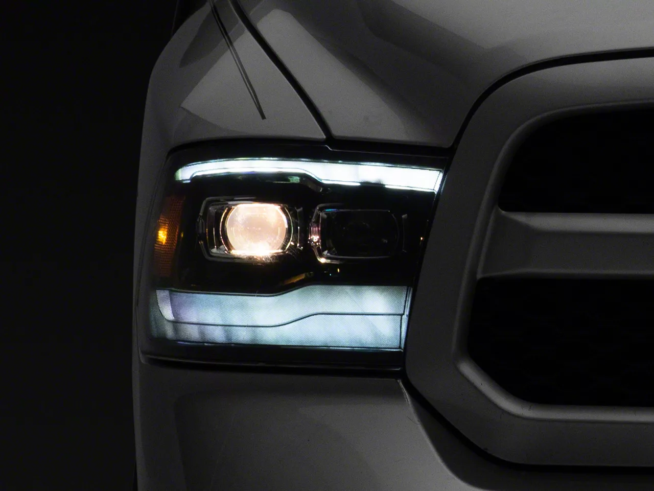 AlphaRex PRO-Series Projector Headlights; Jet Black Housing; Clear Lens (09-18 RAM 1500 w/ Factory Halogen Non-Projector Headlights)