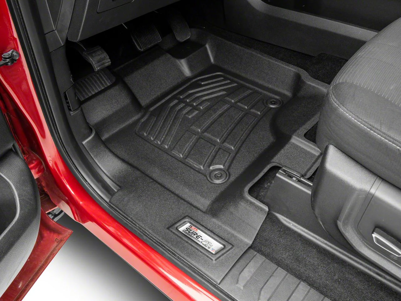 RedRock Sure-Fit Front and Second Row Floor Liners; Black (15-26 F-150 SuperCrew)