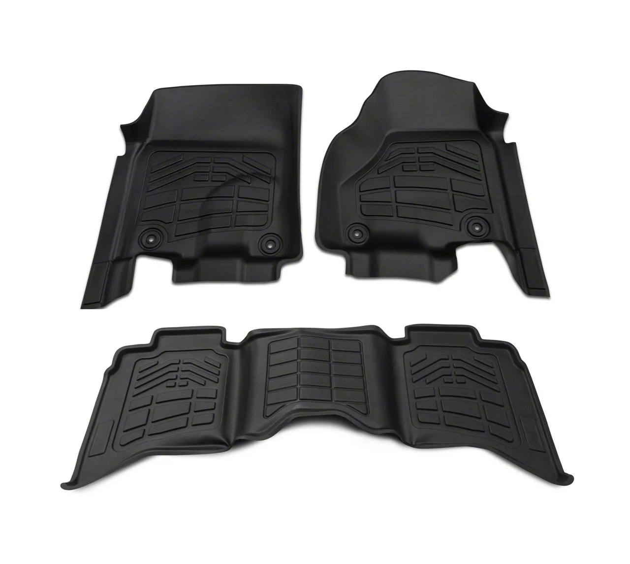 RedRock Sure-Fit Front and Second Row Floor Liners; Black (13-18 RAM 1500 Crew Cab)