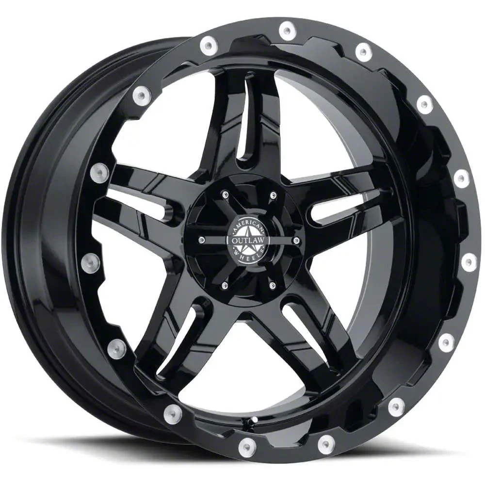 American Outlaw Wheels Revolver Gloss Black 6-Lug Wheel; 20x10; -18mm Offset (21-26 Yukon)