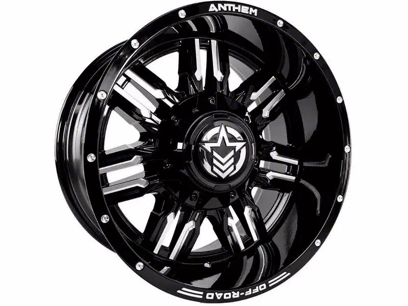 Anthem Off-Road Equalizer Gloss Black Milled 6-Lug Wheel; 20x10; -24mm Offset (19-26 Sierra 1500)