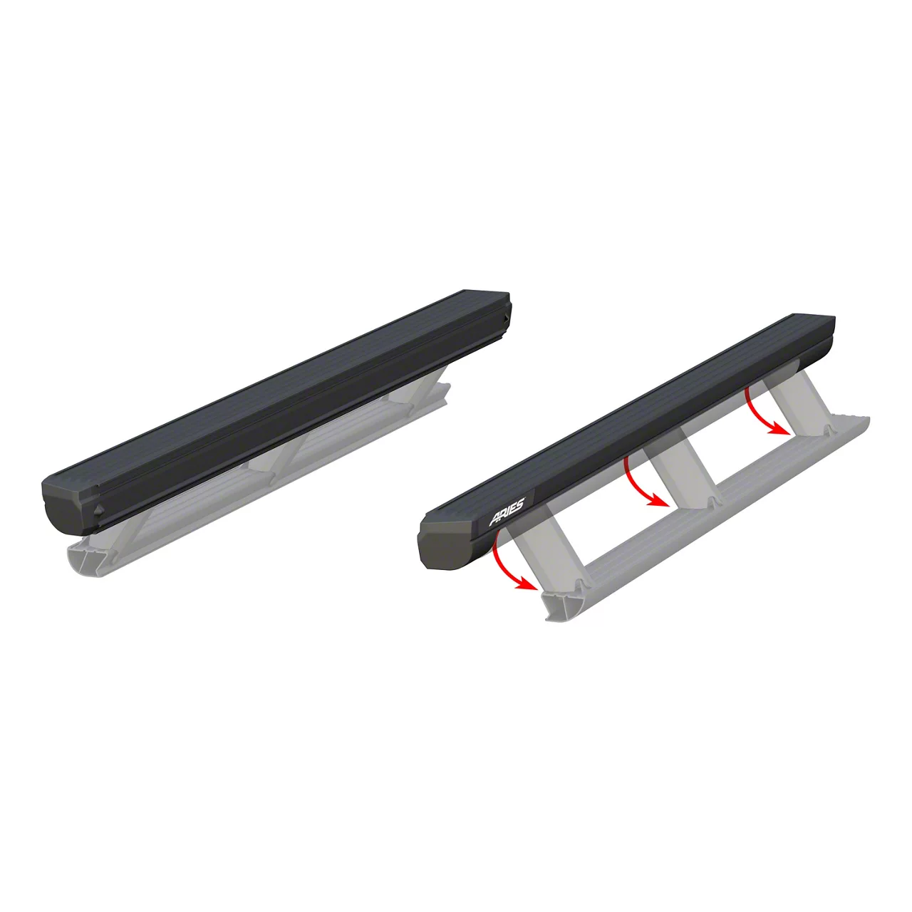 ActionTrac Powered Running Boards without Mounting Brackets; Carbide Black (09-18 RAM 1500 Crew Cab)
