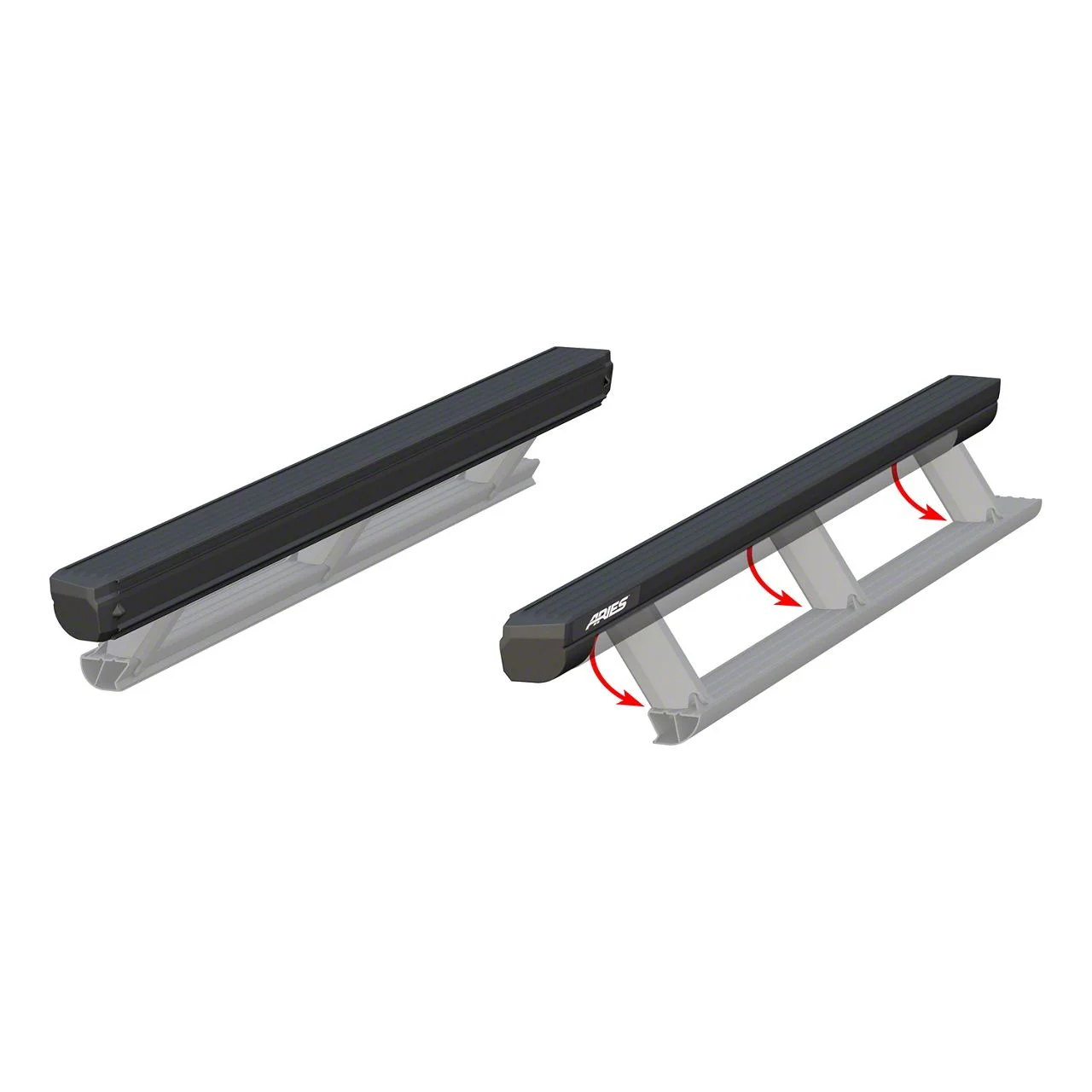ActionTrac Powered Running Boards without Mounting Brackets; Carbide Black (14-18 Sierra 1500 Crew Cab)