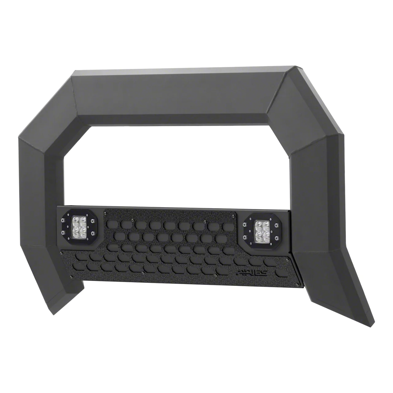 5.50-Inch AdvantEDGE Bull Bar with 2-Inch LED Cube Lights; Carbide Black (17-22 F-250 Super Duty)