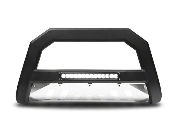 AR Series Bull Bar with Aluminum Skid Plate and LED Light Bar; Matte Black (10-18 RAM 3500)