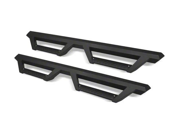 AR Drop Side Step Bars; Matte Black (07-18 Sierra 1500 Extended/Double Cab)
