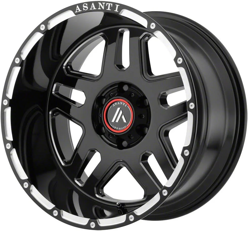 Asanti Enforcer Gloss Black Milled 6-Lug Wheel; 20x9; 18mm Offset (14-18 Sierra 1500)