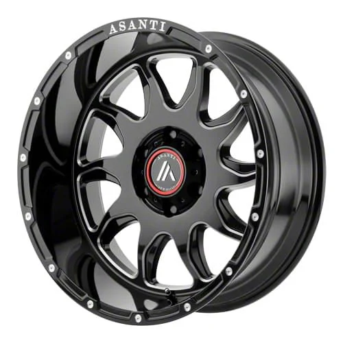 Asanti Ballistic Gloss Black Milled 6-Lug Wheel; 20x9; 18mm Offset (19-26 Sierra 1500)