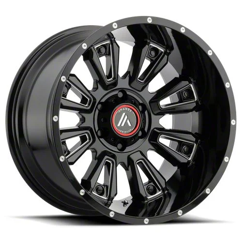 Asanti Blackhawk Gloss Black Milled 6-Lug Wheel; 20x9; -12mm Offset (19-26 Sierra 1500)