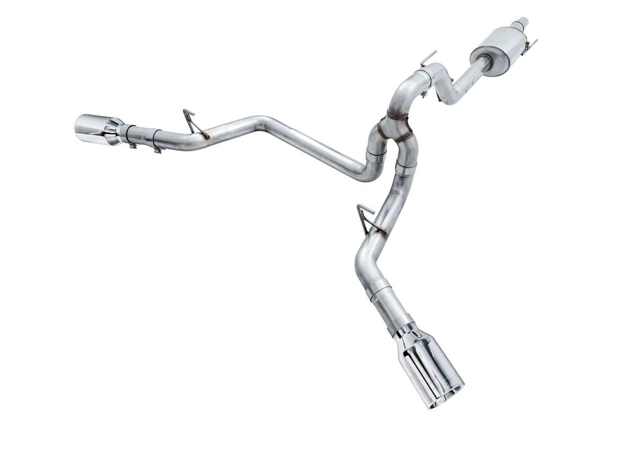 AWE 0FG Dual Exhaust System with Chrome Silver Tips; Rear Exit (15-20 2.7L EcoBoost F-150)