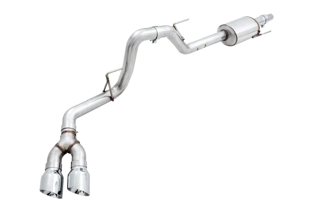 AWE 0FG Single Exhaust System with Chrome Silver Tips; Side Exit (15-20 2.7L EcoBoost F-150)