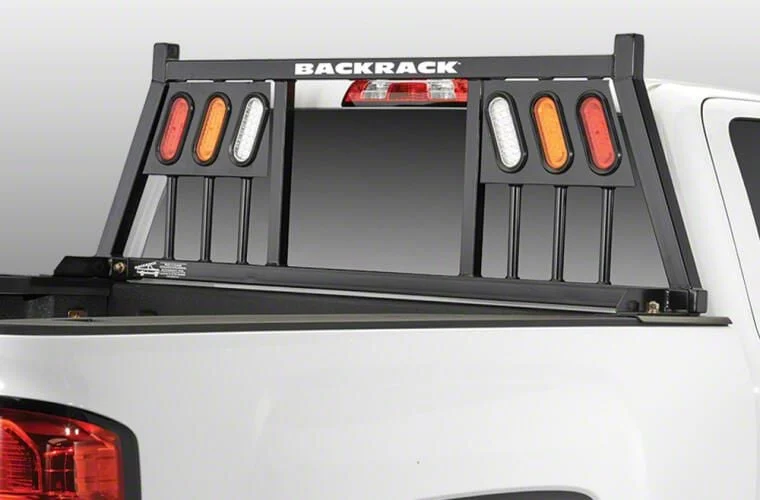 BackRack Three Light Headache Rack Frame with 21-Inch Wide Toolbox No Drill Installation Kit and Rear Bed Bar (19-26 Sierra 1500)