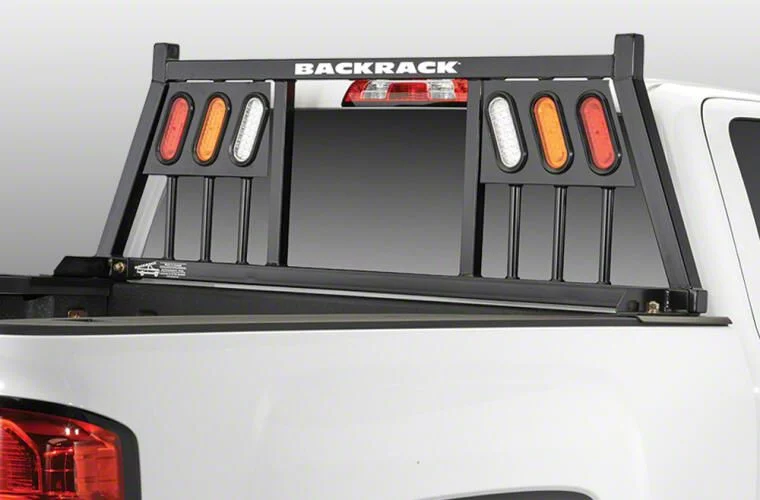 BackRack Three Light Headache Rack Frame with Standard No Drill Installation Kit and Rear Bed Bar (19-26 Silverado 1500)