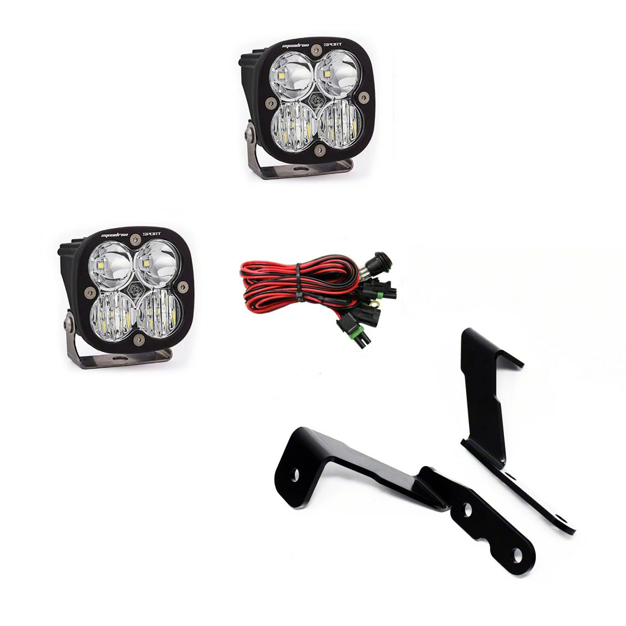 Baja Designs Squadron Sport LED Lights with A-Pillar Mounting Brackets (07-13 Sierra 1500)