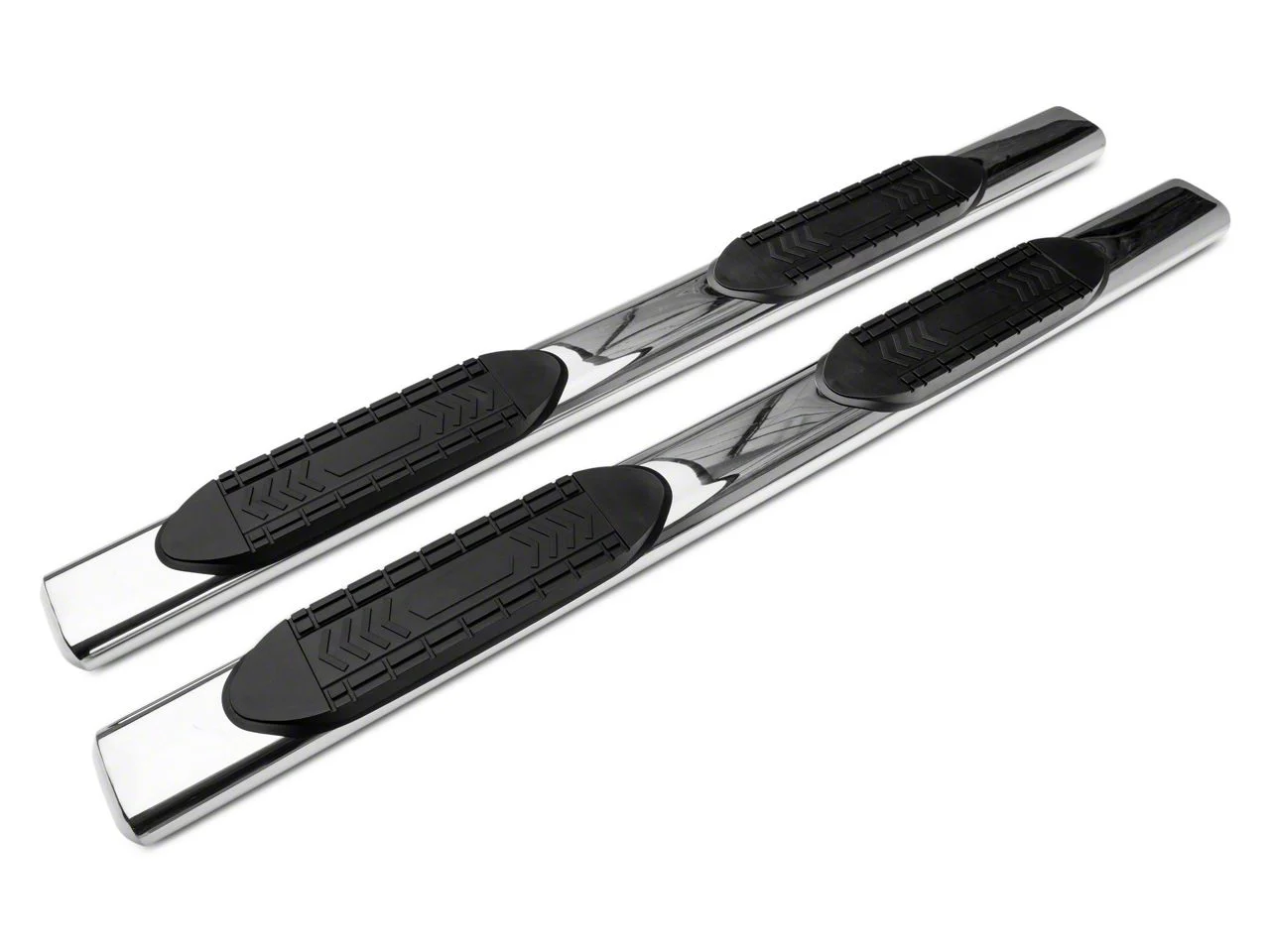 Barricade 6-Inch Oval Straight End Side Step Bars; Rocker Mount; Stainless Steel (07-19 Silverado 3500 HD Extended/Double Cab)