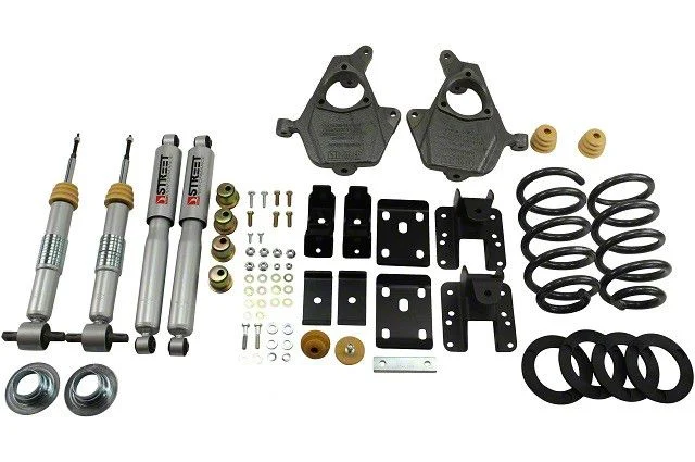 Belltech Lowering Kit; 3 to 4-Inch Front / 5 to 6-Inch Rear (14-16 2WD Sierra 1500 Double Cab, Crew Cab w/ Stock Cast Steel Control Arms)