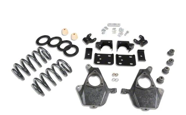 Belltech Lowering Kit; 3 to 4-Inch Front / 7-Inch Rear (14-16 2WD Sierra 1500 Regular Cab w/ Stock Cast Steel Control Arms)