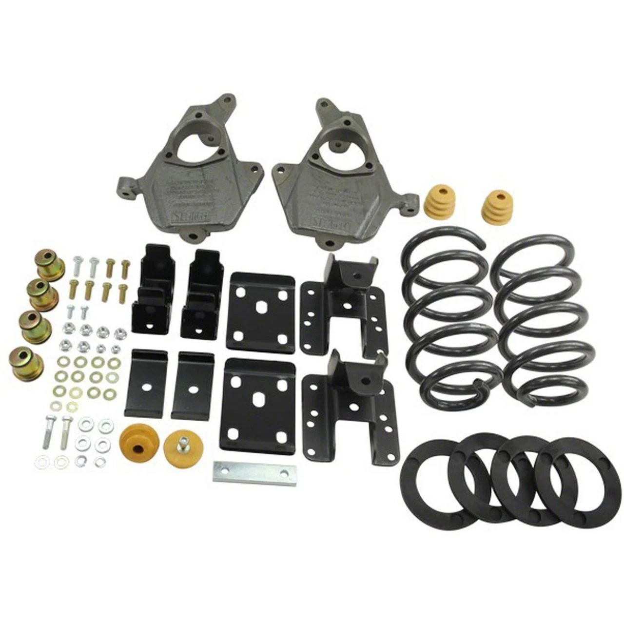 Belltech Lowering Kit; 3 to 4-Inch Front / 5 to 6-Inch Rear (14-16 2WD Silverado 1500 Double Cab, Crew Cab w/ Stock Cast Steel Control Arms)