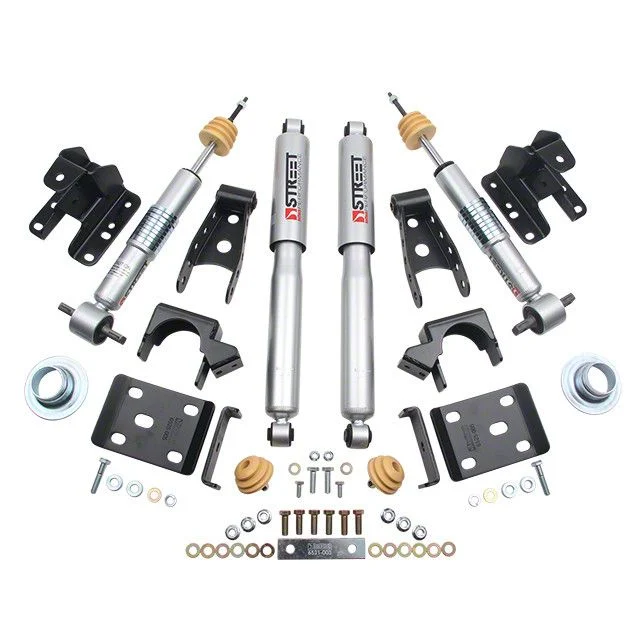 Belltech Lowering Kit with Street Performance Shocks; +1 to -2-Inch Front / 4-Inch Rear (14-18 2WD Silverado 1500)