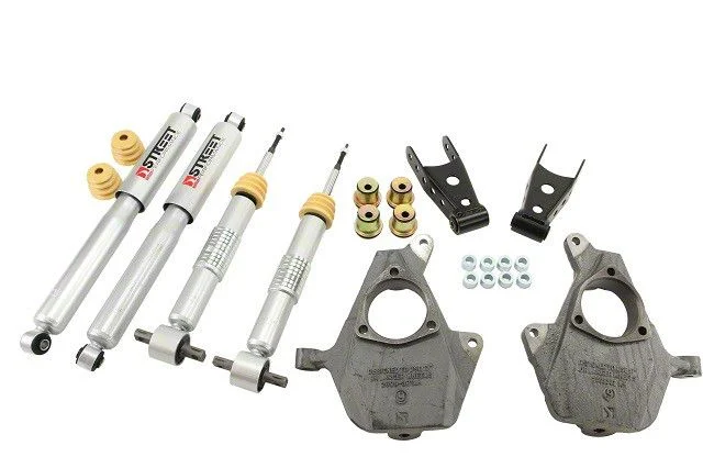 Belltech Lowering Kit with Street Performance Shocks; 2-Inch Front / 2 to 3-Inch Rear (14-16 2WD Silverado 1500 w/ Stock Cast Steel Control Arms)