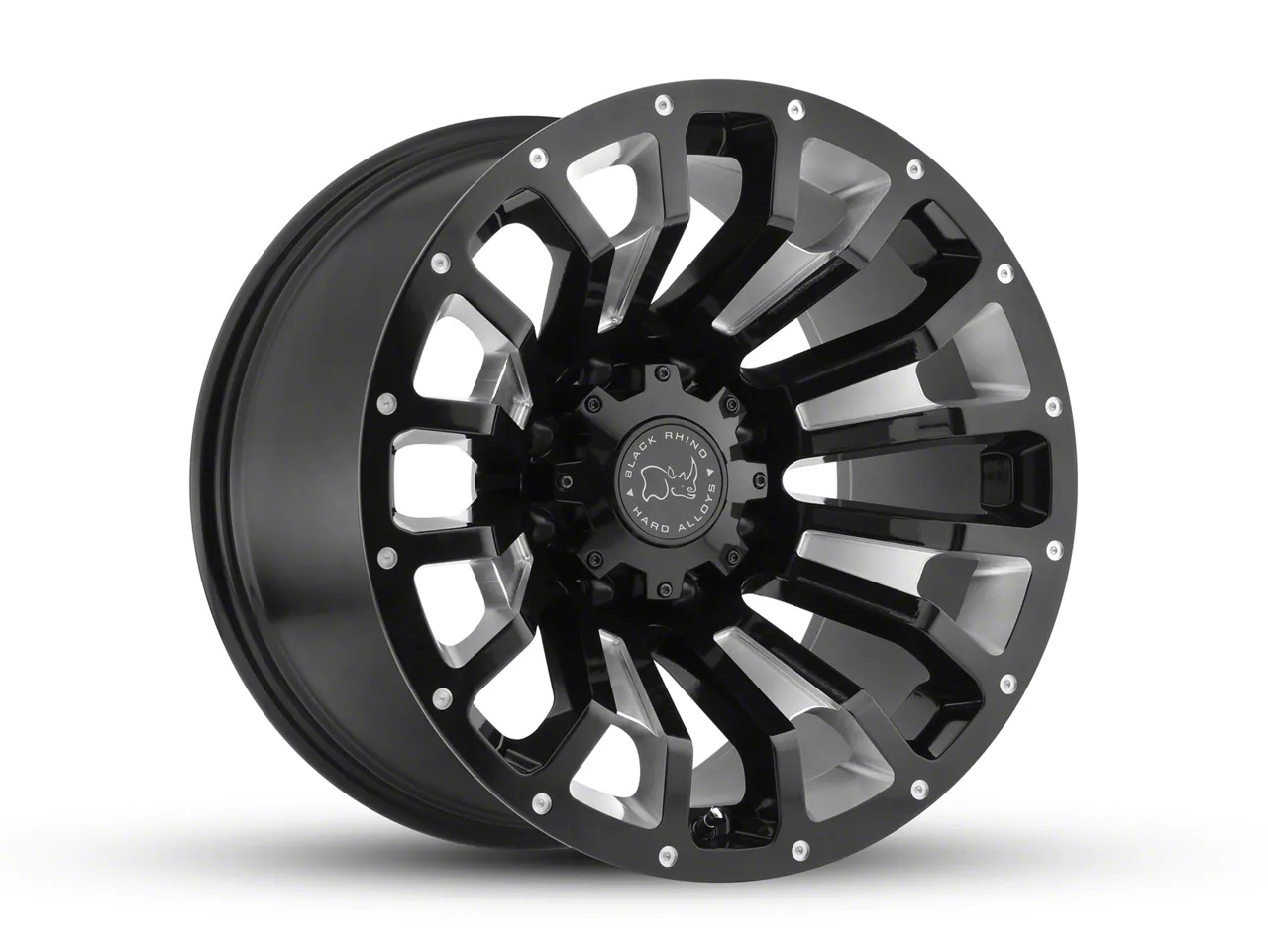 Black Rhino Pinatubo Gloss Black Milled 5-Lug Wheel; 18x9.5; 0mm Offset (02-08 RAM 1500, Excluding Mega Cab)