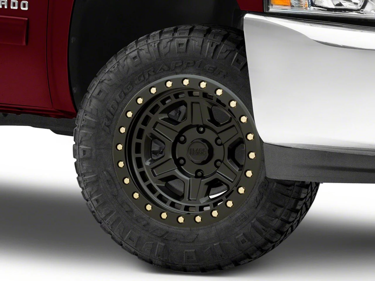 Black Rhino Reno Matte Black with Brass Bolts 6-Lug Wheel; 18x9.5; 12mm Offset (07-13 Silverado 1500)