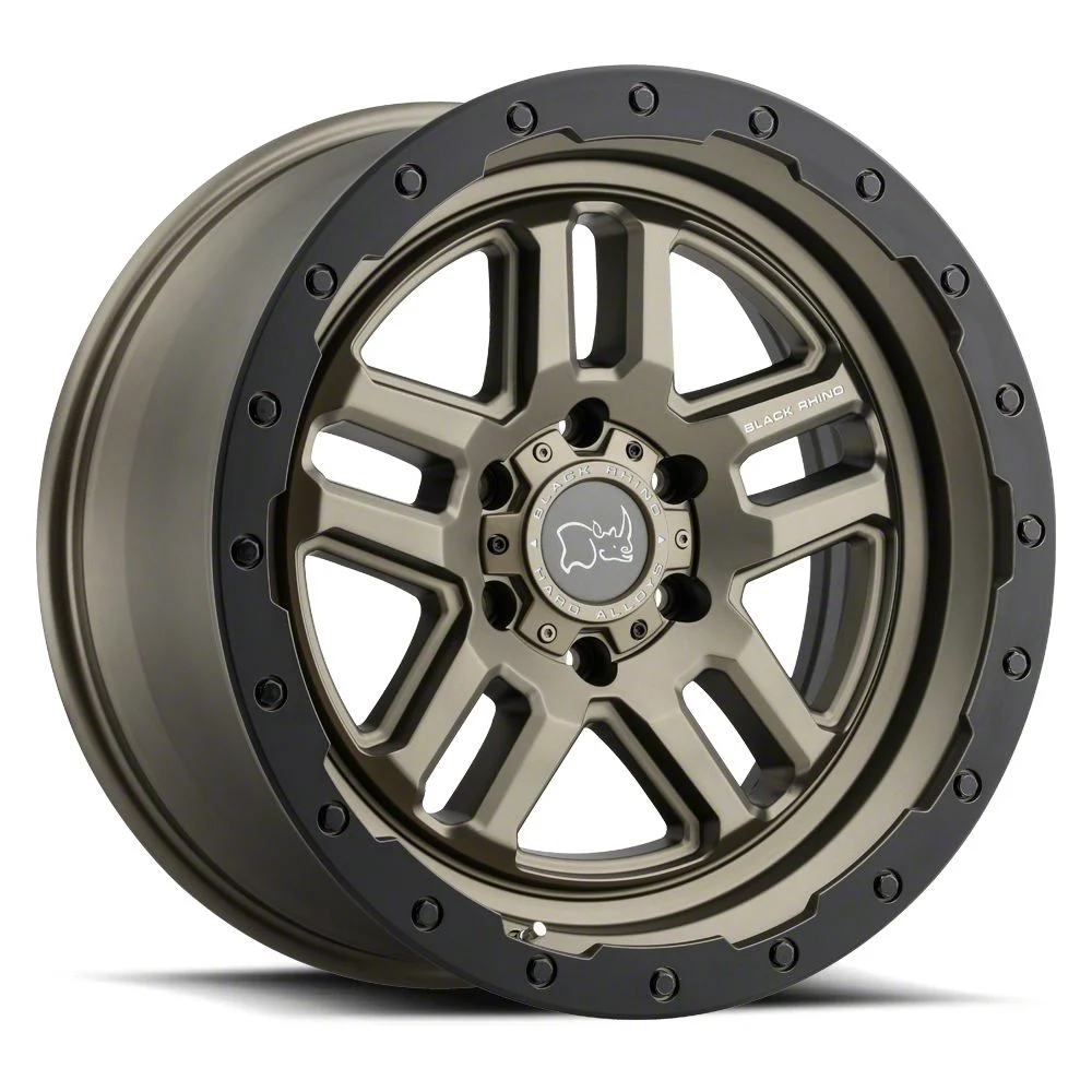Black Rhino Barstow Matte Bronze with Matte Black Lip 6-Lug Wheel; 18x9.5; -18mm Offset (14-18 Sierra 1500)