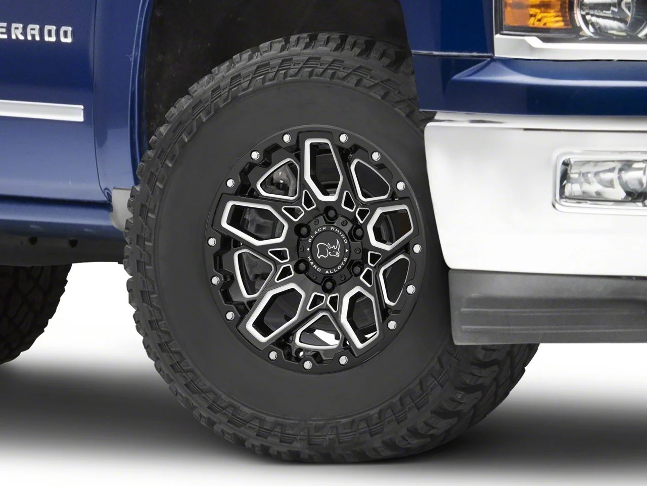 Black Rhino Shrapnel Gloss Black Milled 6-Lug Wheel; 17x9.5; -18mm Offset (14-18 Silverado 1500)