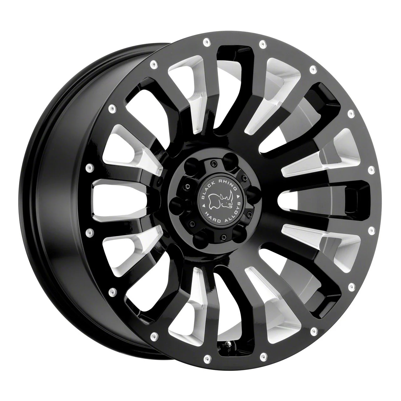 Black Rhino Pinatubo Gloss Black Milled 8-Lug Wheel; 18x9.5; -18mm Offset (17-22 F-250 Super Duty)